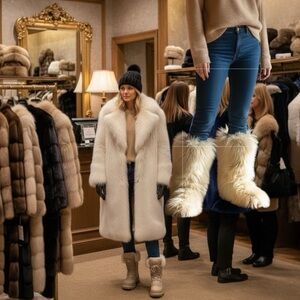 Oscar Yeti Goat Hair Apres Ski Boots